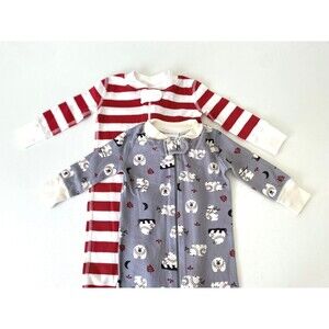 NEW Hanna Andersson Holiday Pajamas Polar Bear Red Stripe 3-6 months-2 pairs